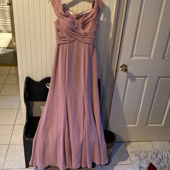 Azazie bridesmaid dress dusty rose worn once for a wedding - Picture 2 of 5